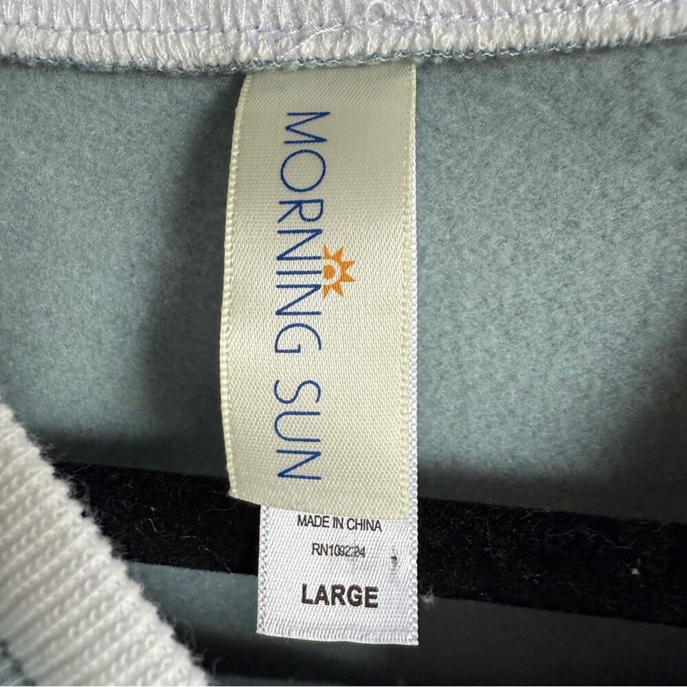 Morning Sun Crewneck Sweatshirt with Ribbed Trim Cat Appliqué Granny Womens L - Picture 6 of 7